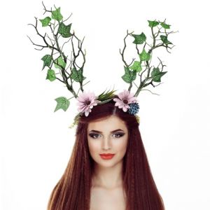 VICASKY Bandeau D&eacute;coratif &agrave; Fleurs Simul&eacute;es de Branche d'Arbre Serrage-T&ecirc;te L&eacute;ger et Color&eacute; pour F&ecirc;te de No&euml;l D&eacute;guisement et Accessoires Cheveux Fille Ornement Floral R&eacute;aliste et (Micanties, neuf)