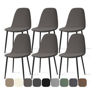 Housse de Chaise Scandinave 6 Pieces Universel Housses Chaise de Salle &agrave; Manger Lavable Extensible Couverture de Chaise Housse Chaise pour D&eacute;coration Salon Cuisine H&ocirc;tel (Gris, 6 Pieces)-KC (Ballad, neuf)