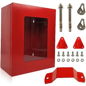 Armoire pour échelle de Secours Incendie Moyen - Boîte Rouge pour matériel de Secours Incendie - avec Crochets pour Couverture Anti-feu et extincteurs - 35 * 28 * 12 cm (ISOP LLC, neuf)