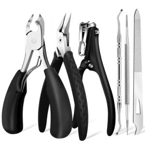 Kit de manucure pour personnes &acirc;g&eacute;es et hommes, 6 pi&egrave;ces de p&eacute;dicure pour ongles incarn&eacute;s &eacute;pais et profonds, ciseaux &agrave; ongles, ongles de pieds avec long manche, outil de soin professionnel (YJZCCY, neuf)