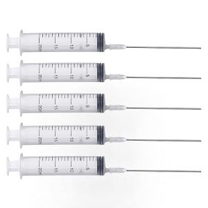 5Pcs Injecteurs de Recharge de Cartouche, Imprimante À Jet D’Encre Outil de Recharge D’Encre Colorée 5X Seringue de 20Ml + 5X Aiguille Plate de 10cm, pour La Réparation D’Imprimante de Bureau (Boaby, neuf)