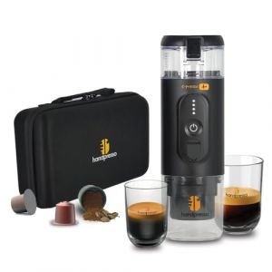 Handpresso - cafetiere portable E-PRESSO+ et sa valise - machine a cafe portable batterie USB | réservoir 90 ml | batterie 3x2,9 mA | Cafetière portable voyage capsules expresso ou café moulu (Handpresso Europe, neuf)