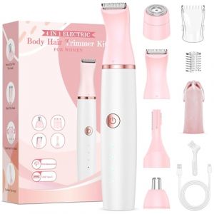 Tondeuse Femme Intime, Rasoir Electrique Femme: 4 en 1 Maillot Rasoir Epilateur Tondeuse Életctriques Indolore pour Bikini/Aisselles/Jambes/Visage/Bras/Sourcils/Nez, Sec et Humide, Rechargeable (chaozhiyue, neuf)