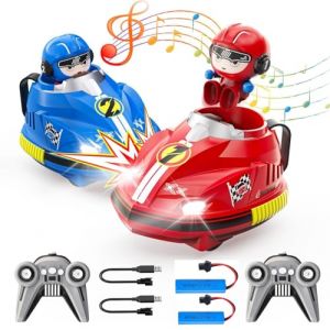 Yangers Voiture de Course T&eacute;l&eacute;command&eacute;e Enfant, Voitures de Course RC Auto Tamponneuse RC Bumper Cars 2 Joueurs Multijoueur Voiture Combat Jouets Enfants No&euml;l Anniversaire Cadeaux pour Filleul Gar&ccedil;on (onewer, neuf)