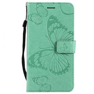 DENDICO Coque pour Galaxy J7 2017, Papillon Imprimé PU en Cuir Coque Magnétique Portefeuille TPU Étui Housse pour Samsung Galaxy J7 2017 - Vert (DENDICO, neuf)