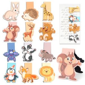 12 Pi&egrave;ces Marque-page Magn&eacute;tique Animaux, Signet Magn&eacute;tique en Anim&eacute;, Signet Magn&eacute;tique Animaux, Marque-page Magn&eacute;tique pour Enfants, Clips De Livre pour Gar&ccedil;ons et Filles (litomarty trading OU, neuf)
