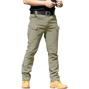 DUOLUVA Pantalon Militaire Homme Tactique Pants Mens Cargo (X7) Kaki M (LUDUO, neuf)