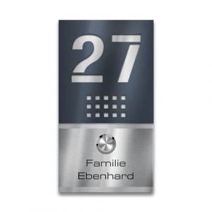 Metzler&reg; sonnette sans fil ext&eacute;rieure avec plaque personnalisable et bouton IP67 anthracite RAL 7016 port&eacute;e 200 m fixation facile design inox V2A 10 ans de pi&egrave;ces durable moderne (Metzler GmbH, neuf)