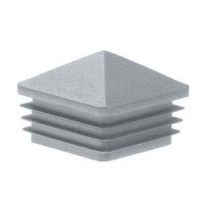 Bouchon à lamelle décoratifs pour Tuyau Carré 80x80 mm - Gris - Forme pyramide - PE Polyéthylène - Bouchons de Couverture - Cache Tube en plastique robuste - pour une protection parfaite (Logist System PL, neuf)