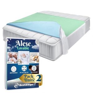 BestZings - Alese 160x200 - Alaise 160 x 200 imperméable - Aleze Protege Matelas 160x200 Impermeable Bonnet 30 cm - Alaise Impermeable - Couvre et protège-Matelas - Alese Lavable Adulte 160x90 PACK2 (MULTITIENDA SAN ROQUE SL, neuf)