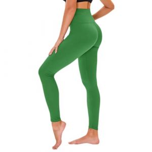 TNNZEET Leggings Sport pour Femme Taille Haute, Pantalon Yoga Femme Grandes Tailles pour Sport,Gym(Vert Militaire,L-XL) (Jilun, neuf)