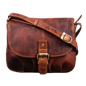 STILORD 'Iris' Petit Sac &agrave; Main en Cuir pour Femme - Sac Bandouli&egrave;re Vintage pour Sorties, F&ecirc;tes & Quotidien - Sac en Cuir V&eacute;ritable, Couleur:kara - cognac (STILORD Cuir, neuf)