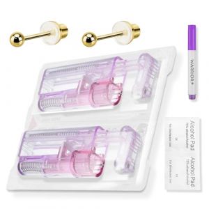WARRIOR Pistolets perçage jetables rapis sûrs et indolores 2 pièces bijoux tampons d'alcool marqueur stérile disque en silicone le piercing à ressort complètera automatiquement le trou (Z&Z PUNK SHOPPING, neuf)