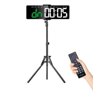 Ousmile Timer Sport, Minuteur Fitness 16" Grand Ecran Time, 12/24 Heures Horloge Murale Numérique LED avec Support, Chronomètre avec Télécommande, Timer pour pour Workout, Home Gym(Vert+Blanc) (YiZhi Sports, neuf)