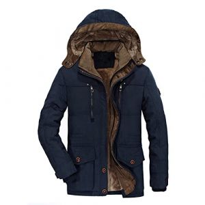 G&eacute;n&eacute;rique Parka Homme Hiver - Manteau Parka Chaud Fourrure Casual Outdoor Blouson Amovible Capuche Doudoune Longue Blouson Chaud En Coton Polaire &eacute;Paisse Et Chaude - Coupe-Vent (Wllybh, neuf)