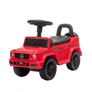 Baroni Toys SUV Mercedes Ride-On - Voiture &agrave; pousser pour enfant 1-4 ans, phares LED, sons r&eacute;alistes, roues antid&eacute;rapantes, bo&icirc;te de rangement, 69,5x29x43 cm Rouge (Baroni Home, neuf)