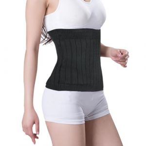 KEWUF Ceinture Chaud Pour Hiver, Ceinture Élastique, Bouclier Lombaire Tricoté, Chaud Et Protection Contre Le Froid, Épais Et Avec Poils, Pour Femmes, Hommes, Personnes Âgées (Noir, 30 * 30 Cm) (VicFENG001, neuf)