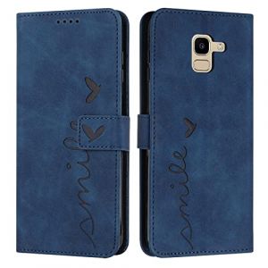 EATCYE Coque pour Samsung Galaxy J6 2018, &Eacute;tui Housse en Cuir PU Premium Samsung Galaxy J6 2018, Magnetique Flip [Pochette de Portefeuille], Etui de Protection pour Samsung Galaxy J6 2018 (Bleu) (EATCYE EU Direct Store, neuf)
