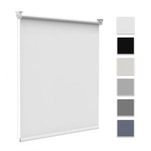 Zarnan Store Enrouleur Occultant sans Per&ccedil;age, Blanc 100l x 170L cm, Isolant Thermique pour Fen&ecirc;tre ou Porte, Facile &agrave; Installer, Prot&eacute;ger Votre Vie Priv&eacute;e, pour Chambre,Salon, Salle de Bain (Rocotex, neuf)
