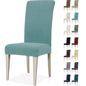 Ystyle Housse de Chaise 2 Pièces, Extensible Housse Chaise Salle à Manger, Universel Housse pour Chaise, Housses de Chaises Lavable, Moderne Couvre Chaise Protege Chaise Decoration, Bleu Clair (YSTYLE HOME, neuf)