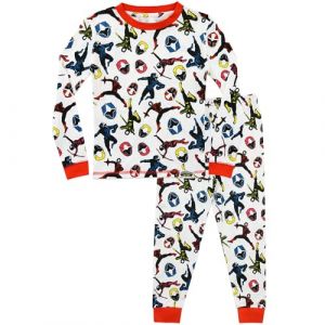 Power Rangers - Ensemble De Pyjamas Bien Ajusté - Ninja Steel - Garçon - Blanc - 5-6 Ans (Character FR, neuf)