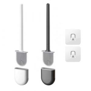 Homshsjhkis 2 Pcs Brosse WC Silicone, Balai Brosse Suspendu Plate, Brosse Toilette Supports, Anti-Goutte Antibactérienne Balai WC Ventilée, Séchage Rapide Sans Odeur, Balayette WC Montage Mural/Au Sol (BOTIS STORE S.R.L., neuf)