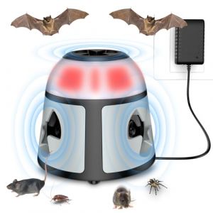 Ultrason Souris et Rats 360°,Repulsif Souris et Rats Ultrason Puissant Plug-in,Répulsif écureuil Ultrason avec LED lumières,Anti Rongeur pour Protection Intérieure et Lutte antiparasitaire Jardin (Kfonla-EU, neuf)