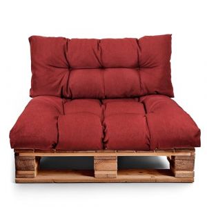 Best Wool Ensemble de Coussin Palette – Coussin D’Assise pour Palettes Europe – Coussins pour Palettes Rembourrés avec Mousse Granulaire Poulirette – Inclut Coussin D’Assise 120x80 + Dossier 120x40 (Wool-Stam, neuf)