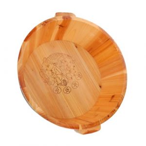 WOONEKY Bassine En Bois Pieds En Bois Naturel Profonde 16 Cm Bain De Pieds Pour Usage Domestique Et Portable (Jan Yagers, neuf)