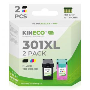 Kineco Lot de 301 cartouches d'encre XL (noir + couleur) - Remplacement HP 301/301 XL pour HP Envy 4500/5530/5534/4504, DeskJet 2540/1510/2544/2549, OfficeJet 4630/4632/2620/26220/2622 2 - Haute (BC Brogno Concept GmbH, neuf)