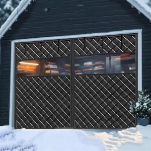 G&eacute;n&eacute;rique Kit D'isolation Hivernale pour Portes De Garage, Rideau De Porte De Garage Magn&eacute;tique &agrave; Isolation Thermique,R&eacute;sistant Aux Intemp&eacute;ries, Insonorisation,183 Cm - 549 Cm,Black1,W213xH229cm (W-HH, neuf)