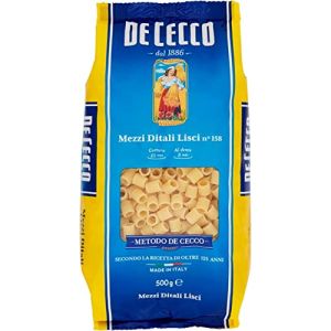 Mezzi Ditali Lisci Lot de 10 pâtes De Cecco 100 % italien N°158 Pâtes courtes 500 g (Italiaen Gourmet UK Ltd, neuf)