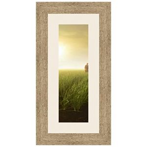Cadres Photos p&ecirc;le m&ecirc;le multivues Blanc Cass&eacute; 1 Photo(s) 10x30 Passe Partout, Cadre Photo Mural 15x35 cm Naturel Beige, 3.5 cm de Largeur (RK Cadres, neuf)