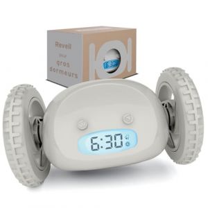 CLOCKY R&eacute;veil Matin Roulant Forte Sonnerie Puissant Gros Dormeurs pour Sourd Reveil Tres Bruyant Reveil Chambre Adulte Enfant Adolescent LED Roule Saute Cadeau Amusant (Brume) (CLOCKY LLC, neuf)