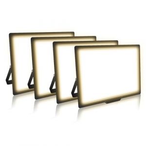 AUXTINGS 4 Pi&egrave;ces 200W Projecteurs LED Ext&eacute;rieur,20000lm Eclairage de S&eacute;curit&eacute;,Imperm&eacute;able Spot LED Ext&eacute;rieur,Blanc Chaud 4000K Lumineuse Lampe pour Entrep&ocirc;t Garage Jardin Stade Arri&egrave;re-cour (AUXTINGS-EU, neuf)