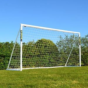 FORZA 3,7 m x 1,8 m But de Football en PVC | Cage pour Enfants avec Poteaux Résistants aux Intempéries | Sac de Transport, Mur de Tir et Ballon en Option (But + Sac + Mur de Tir) (Net World France, neuf)