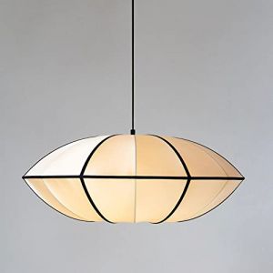 JOMBID Lustre en tissu de style chinois E27 1 lumière réglable au plafond suspendu lumière intérieure salon salle à manger luminaire suspendu japonais maison tatami chambre suspension lampe (zhang'shui'tian'hua, neuf)