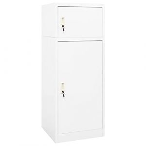 Armoire à selles Blanc 53x53x140 cm Acier,Équipements Sportifs,Loisirs de Plein air,Équitation,Accessoires de harnachement pour Chevaux,Accessoires de selles,Porte-selles,27.74 kg,Blanc,339599 (JOINMEE, neuf)