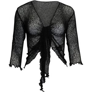 Kiran Fashion Boléro court extensible à manches 3/4 pour femme en tricot fin Taille unique, Noir , Taille unique (Kiran.bargain, neuf)