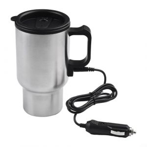 Mug &eacute;lectrique de 450 ml pour voiture avec alimentation 12 V et design isotherme pour garder les boissons chaudes (Pinshunmall, neuf)