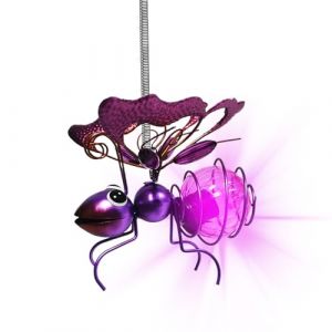 Shenrongtong Lampe Abeille Suspendue Énergie Solaire, Lanterne Jardin Lumière LED Solaire, Décoration Jardin, Guirlande Lumineuse Solaire Abeille/Coccinelle/Papillon, Lumières Solaires Animaux (QIQI-line, neuf)