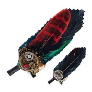 Pince &agrave; cheveux en plumes - Plume color&eacute;e avec pince crocodile | Accessoire de chapeau en plumes | Pince &agrave; cheveux en plumes avec pince crocodile | Pince &agrave; cheveux d&eacute;corative en plumes | Ornement de (xindawk, neuf)