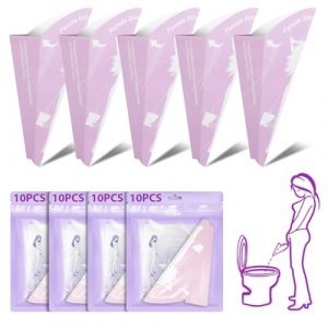 OFFCUP 40 Pièces Urinoir Jetable Femme, Urinoir en Papier Pliable, Entonnoir pour Pipi Debout, Propre et Hygiénique Portable Urinoir Femme pour Camping Grossesse Voyage Randonnée Longs Trajets (HOOCHE, neuf)