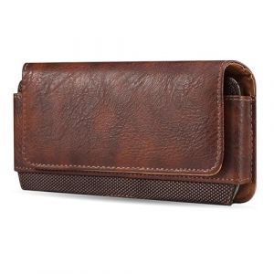 &Eacute;tui de t&eacute;l&eacute;phone en cuir de qualit&eacute; sup&eacute;rieure pour iPhone 15 14 13 12 11 Pro, 15/14/13/12/11/XR, &eacute;tui avec clip pour Galaxy S24, S23, S22, S20 5G, S10e, S7, S6, marron (Bioassay-EU, neuf)