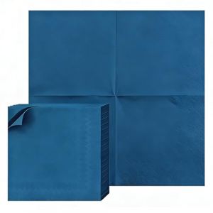 100 Pi&egrave;ces Collection Serviettes Table Papier Jetables, 25x25cm Bleu Serviette Jetable Serviette Papier Intisse, Qualite Double Couche Serviettes de Table Intisse Epaisse pour Anniversaires, No&euml;L (heqiwen, neuf)
