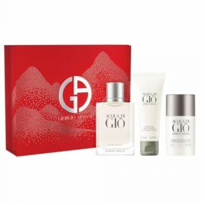 Giorgio Armani Acqua Di Gio Coffret cadeau pour homme avec eau de toilette 100 ml, d&eacute;odorant en stick 75 g et shampoing douche 75 ml (TeriamService, neuf)