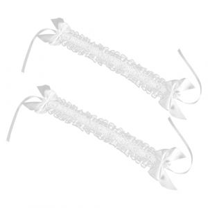 Ciieeo Lot de 2 Bandeaux en Dentelle Blanche pour Femmes Accessoires Coiffure Cosplay Lolita Serrage-T&ecirc;tes &agrave; Volants Vintage pour D&eacute;guisement Princesse Tea Party et F&ecirc;tes Costum&eacute;es (Nelson Xia, neuf)