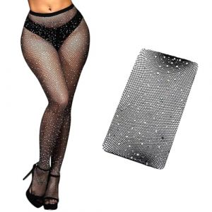 XPEX Collants résille, collants résille, maille cristal pour femmes, collants taille haute, collants résille noirs collants Ripstop (UAB "DAFUHUA LT", neuf)