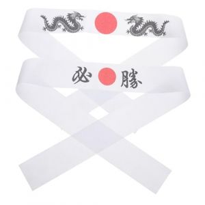 GLEAVI 2pi&egrave;ces Serre-t&ecirc;te De Chef Karat&eacute; Cosplay Japonais Serre-t&ecirc;te Hachimaki Pour Sport Cuisine Costume Accessoire Japonais (Davodes, neuf)