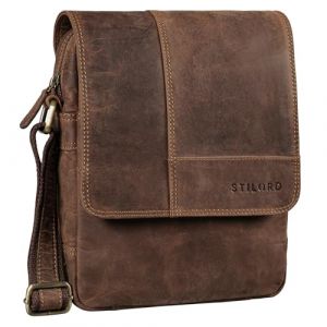 STILORD 'Andy' Sacoche Homme Cuir Petite Sac Bandouliere Cuir Veritable Vintage Sac Besace Tablette 11 Pouces iPad Sac Messager d'&eacute;paule, Couleur:veleta - marron (STILORD Cuir, neuf)